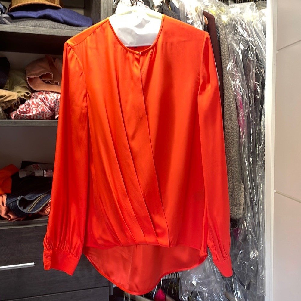 Size M- Rag & Bone Pumpkin Orange top/blouse. Dry clean only. Nordstrom